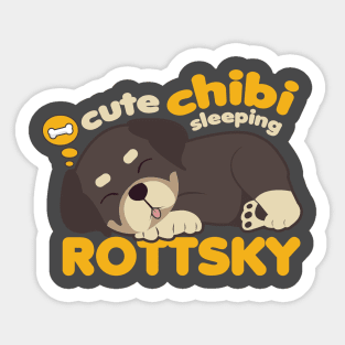 Cute Chibi Sleeping Rottsky Sticker